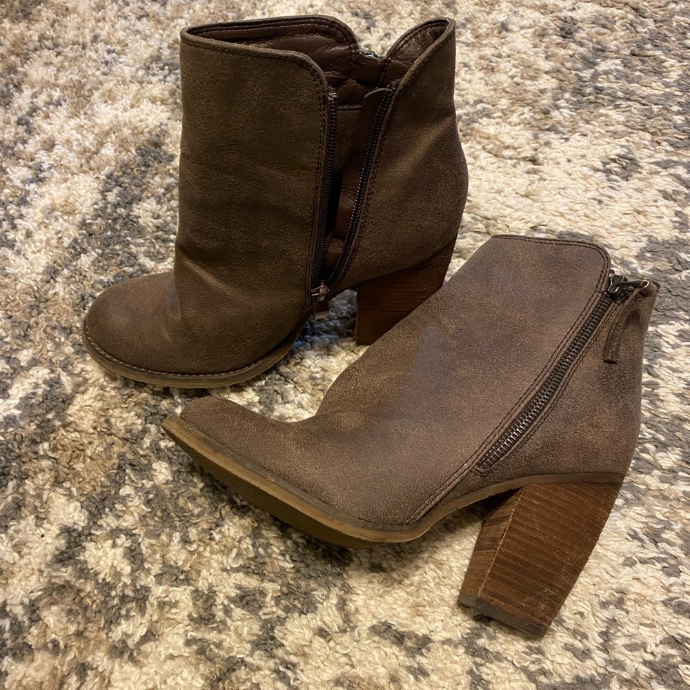 Heeled ankle boots, worn twice